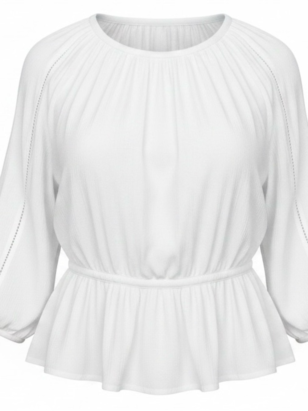 NWT! SEW IN LOVE PLUS SIZE 3/4 SLEEVES BUTTON DOWN PEPLUM TOP WITH LACE TRIM.3X - Picture 5 of 15